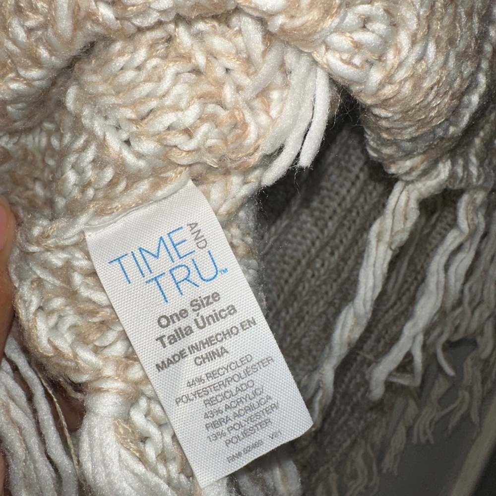 Time and Tru Tan Knit Poncho - Picture 6 of 7